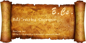 Bánszky Csongor névjegykártya