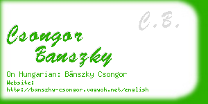 csongor banszky business card
